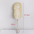 Feather Duster,Cleaning Brush Wood Handle Duster Furniture Dust Sweeping Car Brush Long Lambswool Duster Soft for Sofa Non-Static Hanging Rope Modern Home Cleaning Scrub Brushes for Cleaning