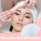 Maitys Eyebrows Small Wax Strips Kit Hair Removal Paper Facial Strips Epilating Pads for Women Men Eyebrow Body Face Arms Lip, 0.4 x 2.4 Inches, White, Wax Not Included(200 Pieces)