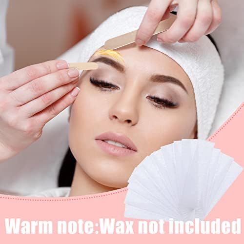 Maitys Eyebrows Small Wax Strips Kit Hair Removal Paper Facial Strips Epilating Pads for Women Men Eyebrow Body Face Arms Lip, 0.4 x 2.4 Inches, White, Wax Not Included(200 Pieces)