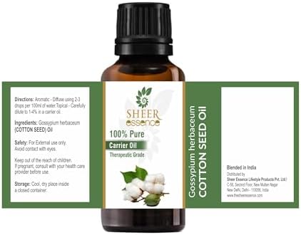 Cotton Seed Oil -(Gossypium Herbaceum) -Essential Oil 100% Pure Natural Undiluted Uncut Therapeutic Grade Oil 1.69 Fl.OZ