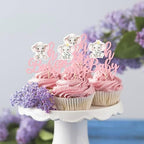Rsstarxi 30 Pack Elephant Oh Baby Cupcake Toppers It's a Girl Cupcake Picks Gender Reveal Cake Decorations for Elephant Theme Girls Baby Shower Birthday Party Decorations Pink
