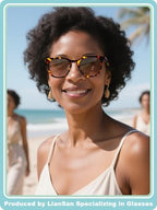 LianSan Full Readers Sunglasses for Women - Stylish Reading Sunglasses with Readers Built in with Spring Hinge UV Protection(Tortoise,1.5x)