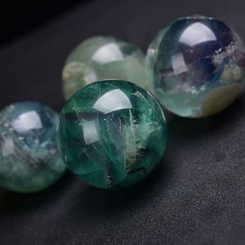 AierCrystal 5-6CM/1.97-2.36inch Natural Fluorite Crystal Ball Hand Polished Fluorite Sphere Decorative Sphere Healing Crystals Ball Healing Stone Crafts Home Decor Ornament Gifts (50-60mm, Fluorite)