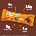 Quest Nutrition Crispy Chocolate Peanut Butter Hero Protein Bar, 18g Protein, 1g Sugar, 3g Net Carb, Gluten Free Protein Snack, Keto Friendly, 4 Count