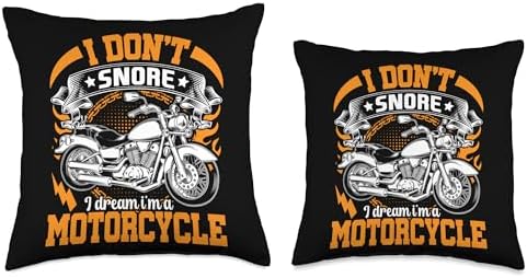 I Don't Snore I Dream I'm A Motorcycle Funny Bikers Motor Throw Pillow