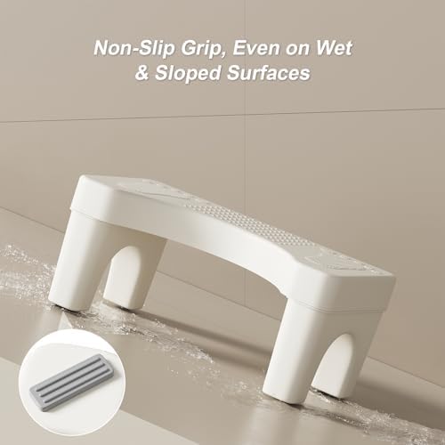 6.7 Inch Toilet Stool Squat Adult, Poop Stool for Bathroom, Non-Slip Squatting Potty, Lightweight Pooping Stools Portable for Travel, Toilet Step Stools for Adults/Kids, White