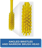 Vikan - Fine Dish Brush - Heavy-Duty, Narrow, Slip-Resistant Cleaning Brush, Polypropylene, Polyester Bristle, 11 Inch, Yellow, (42876)