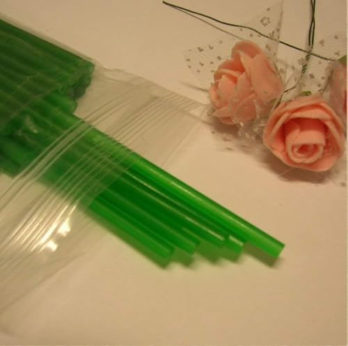 50 Plastic 150mm (6") x 3.5mm Green Lollipop Sticks for Cake Pops or Lollipop Candy