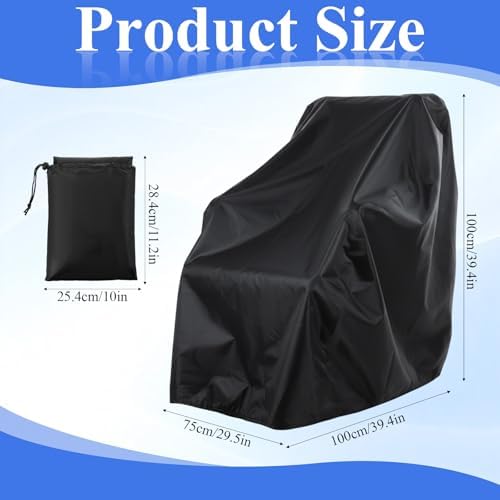 Wheelchair Cover, 210D Oxford Waterproof Electric Wheelchairs Covers, Heavy Duty Wheelchair Cover with Storage Bag, 39.4x29.5x39.4 Inch, Prevent Rain Wind Dust Dirt Snow Sun UV, Indoor Outdoor Use