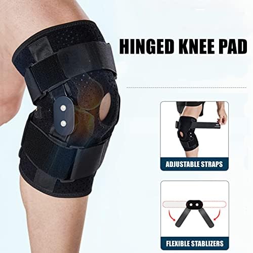 1Pcs Hinged Knee Support Brace Adjustable Compression Knee Pad Protector Open Patella Knee Wrap Stabilizer for Joint Pain Relief