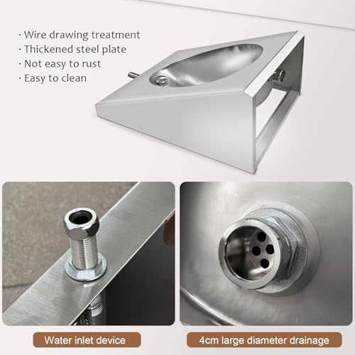 Stainless Steel Urinal, Stainless Urinals with Anti-Splash Design, Men's Stainless Steel Urinal is Easy to Install and Commonly Used in Shopping Malls, Schools, Construction Sites, Public Toilets
