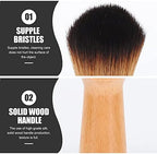 Vaguelly Jade Ware Cleaning Brush with Wooden Handle Soft Bristles Dusting Brush for Musical Instruments and Delicate Artware Ergonomic Grip 6.10X2.12X1.06In Set of 2