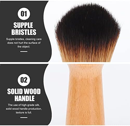 Vaguelly Jade Ware Cleaning Brush with Wooden Handle Soft Bristles Dusting Brush for Musical Instruments and Delicate Artware Ergonomic Grip 6.10X2.12X1.06In Set of 2