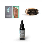 Beard Comb, Brush and Beard Oil Set, Beard Grooming Kit (Tobacco & Oud)