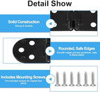2 PCS Table Folding Flip Top Hinges, 2.76 Inch Zinc Alloy Flip Top Hinge, 180 Degree Round Edge Folding Table Hinge for Sewing Machines and Drop Leaf Tables, Black with Screws