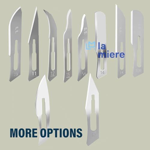 LA MIERE 100P, Surgical Blades #25, Scalpel Blades, Stainless Steel Sterile Surgical Blades, Individually Wrapped, Size #25
