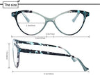 MODFANS 4 Pack Cat Eye 2.5 Reading Glasses for Women,Fashion Ladies Design Comfortable Spring Hinge Stylish 4 Pair Women Readers with 4 Pouch