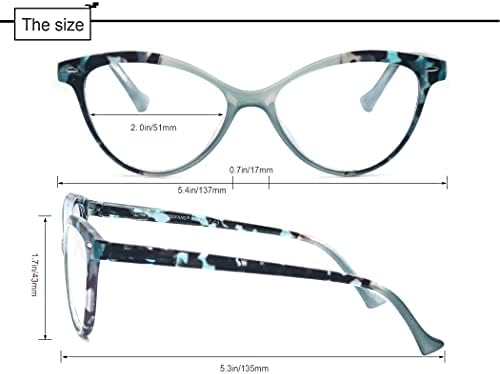 MODFANS 4 Pack Cat Eye 1.25 Reading Glasses for Women,Fashion Ladies Design Comfortable Spring Hinge Stylish 4 Pair Women Readers with 4 Pouch