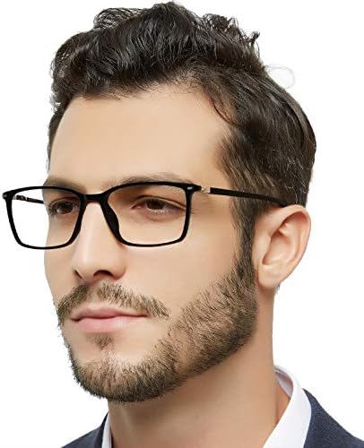 MARE AZZURO Reading Glasses Men Stylish Readers 0 1.0 1.25 1.5 1.75 2.0 2.25 2.5 2.75 3.0 3.5 4.0 5.0 6.0 (Black 200)