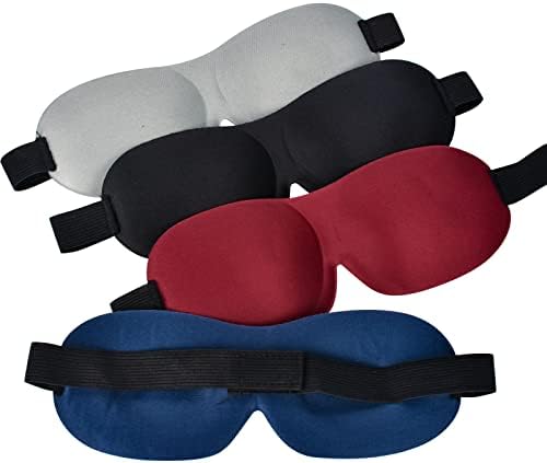 AccEncyc 4 Pcs Sleep Mask 3D Eye Mask for Sleeping Eye Covers for Back and Side Sleeper at Travel, Sleep, Airplane