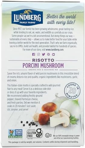 Lundberg Organic Porcini Wild Mushroom Risotto 5.90 Ounces (Case of 6)