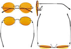 Eyekepper Frameless Blue Light Blocking Glasses with Orange Tinted Lens for Sleeping - Round Rimless Computer Reading Glasses Men Women Black +1.25