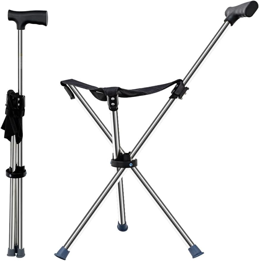 Lightweight Travel Stools for Adults. Cane with seat,Walking Stick,Foldable Chair,Hiking Stick,Camping,Hiking,Walking Cane Chair,Walking Stick with seat,Seatable Crutch Stool,Stick Chair