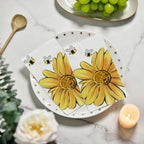Horaldaily 100 Spring Disposable Paper Decorative Guest Napkins, Sunflower Bee Hand Towel for Party Lunch Dinner Kitchen Bathroom