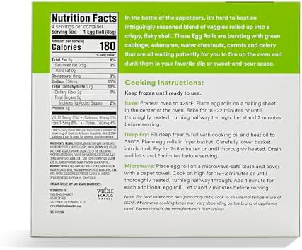 Whole Foods Market, Vegetable Egg Rolls, 12 oz, (Frozen)