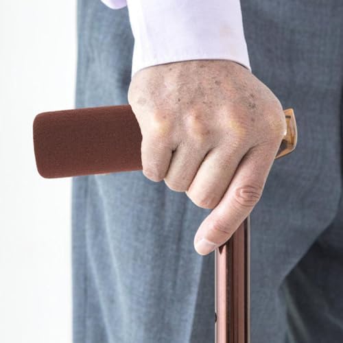 4Pcs Cane Handle Covers Nonslip Sponge Grips for Walking Canes and Crutches Comfortable Elderly Stick Hand Grip Replacement 4.33X1.37X1.37In