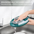 Silicone Sponge, BEAUTAIL Non-Scratch Scrub Sponges for Washing Dishes, Kitchen Fruit Vegetable Cleaning Brush, Long Lasting and Reusable Dishwashing Scrubber, Suction Up Hang Designed, 1 Pack, Gray