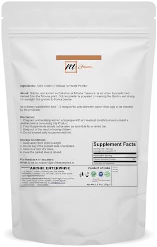 100% Natural Gokhru/Tribulus Terrestris Powder for, Skin and Health Care 0.5 LBS / 227 GMS