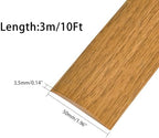 Vinyl Floor Transition Strip, Self Adhesive Floor Cover Strips PVC Laminate Threshold Strip Bar Flat Divider Strip for Floor Gaps, Doorways Threshold, Carpet, 2" Wide (Light Brown Wood Grain, 10Ft)