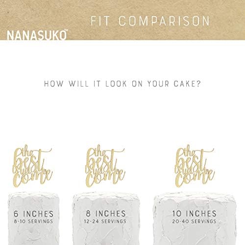 Engagement/Wedding Cake topper - the best is yet to come - Double Sided Gold Glitter - Premium quality Made in USA