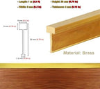 CMYUN Flat T-Shaped Brass Threshold Strip Gold, Extra Narrow Doorway Transition Strips Wood to Tile, Stair Wall Edging Trim Transition Bar, Joins Floor Gap(5x20mm(0.2x0.79 in))