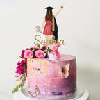 2026 Personalized Girl Graduation Cake Topper | Custom Name Cake & Cupcake Decorations, Personalized Graduation Party Gift, Congrats Graduate Gift