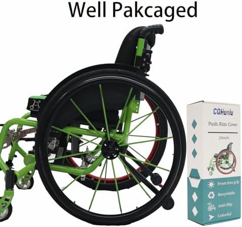 1pair Wheelchair Push Rim Covers,Silicon Wheelchair Wheel Covers (Black)