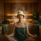 White Sauna Hat -100% Organic Wool Felt Hats for Russian Banya - Protect Your Head from Heat - English Sauna eBook Guide Included