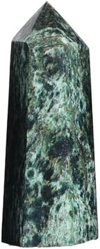 AMOYSTONE Natural Stone Tower Large Emerald Stone Rock Healing Crystal Wand Hexagonal Point Obelisk Irregular 2.5-3 Lbs, Spiritual Meditation, Reiki Chakra Gemstone Home Decor