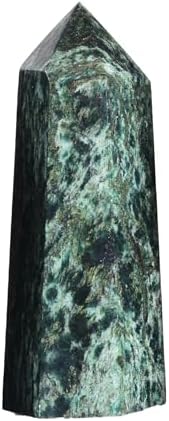 AMOYSTONE Natural Stone Tower Large Emerald Stone Rock Healing Crystal Wand Hexagonal Point Obelisk Irregular 2.5-3 Lbs, Spiritual Meditation, Reiki Chakra Gemstone Home Decor