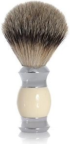 GOLDDACHS Shaving Set, Safety Razor, Finest Badger, White/Silver