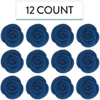 Global Sugar Art Edible Kosher Royal Icing Royal Blue Medium Roses 12 Count for Cake and Cupcake Decorating by Chef Alan Tetreault