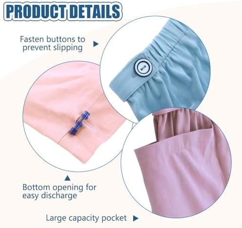 2-Pack Urine Bag Pants for Patient, Ostomy Drainage Trousers, Incontinence and Catheter Bag Pants (27-46" W)