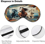 A Pattern with Horses As A Background Sleep Mask Eye Mask for Sleeping Breathable Blackout Sleeping Masks with Adjustable Strap Soft Eye Cover Comfortable Blindfold Eyeshade for Night Sleeping Travel