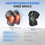Cordless Knee Massager with Heat Vibration for Pain Relief, Electric Heated Knee Brace with 5 Heat Levels and 3 Massage Mode, Gifts for Men Women