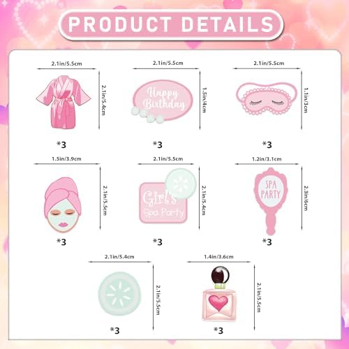 Spa Cupcake Toppers Spa Party Cake Decorations Birthday Supplies for Girls Night Slumber Sleepover Party