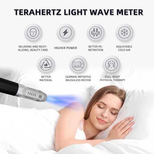 Generic Terahertz (THZ) Therapeutic Device, 2-Speed Temperature/Wind Speed / 3 Modes Adjustable, Therapeutic Wand to Promote Muscle Relaxation, Improve Sleep, Eliminate Fatigue/Joint Pain, White