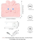 WITERY Electric Hot Water Bag with Cover- Rechargeable Heating Pad Hot Water Bottle for Pain Relief Cramps & Sore Muscles, Hot Compress Bag Hand Warmer for Outdoor/Indoor (Filled with Water)