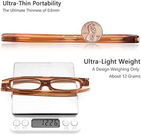 4 Pack Folding Reading Glasses Readers for Men and Women Lightweight Thin Mini Pocket Portable Compact Foldable