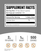 BulkSupplements.com Xanthan Gum Powder - Xanthan Gum Thickener, Xanthan Gum for Baking - Xanthan Gum Gluten Free, Food Grade, 2g per Serving, 1kg (2.2 lbs) (Pack of 1)